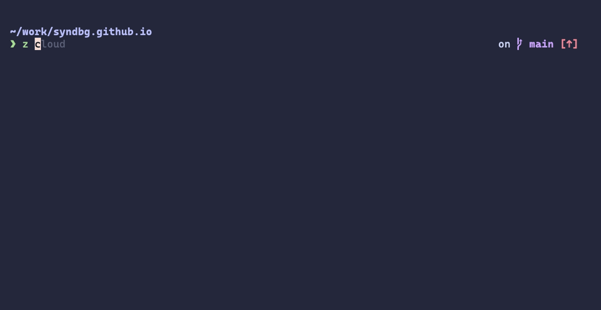 Typing “z coredns”, “z onetui” and “z github” jumps between repositories from any directory. “z -l” lists the three tracked directories.